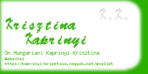 krisztina kaprinyi business card